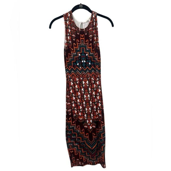 Mara Hoffman Rug Ponte sleeveless orange multi midi dress size XS - Picture 3 of 6